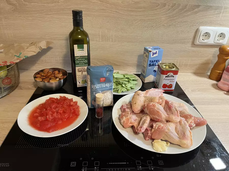 Ingredients for a paella