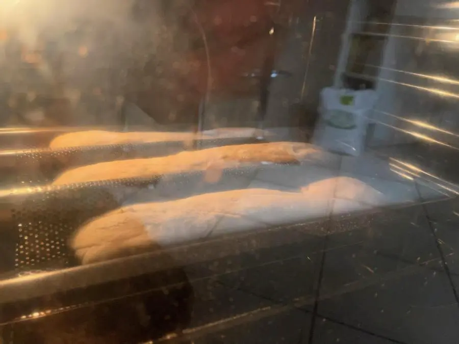 in the oven with steam