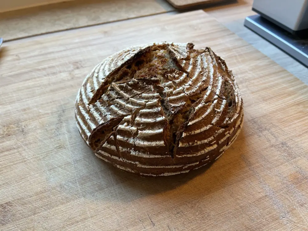 Bauernbrot with its characteristic stripes.